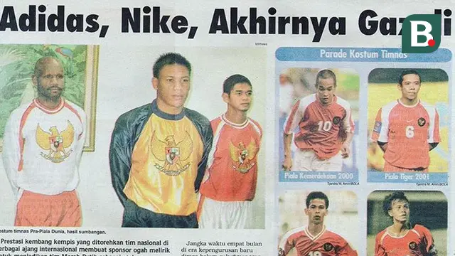 Jersey Timnas Indonesia saat berlaga di Piala Asia 2004