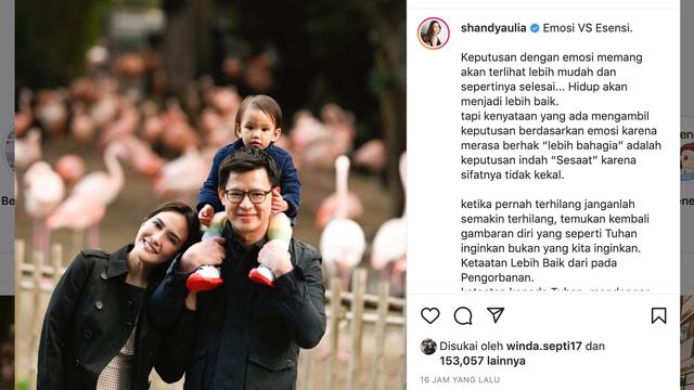 Unggahan Shandy Aulia. (Foto: Instagram @shandyaulia)