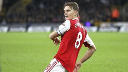 Dua gol Arsenal diborong sang kapten, Martin Odegaard.(Nigel French/PA via AP)