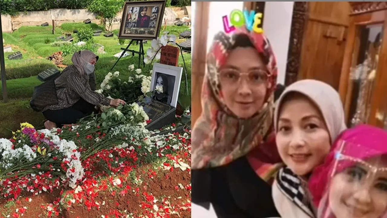 Sudah Dianggap Adik, Ini 6 Potret Lisma Gumelar Ziarah ke Makam Rina Gunawan