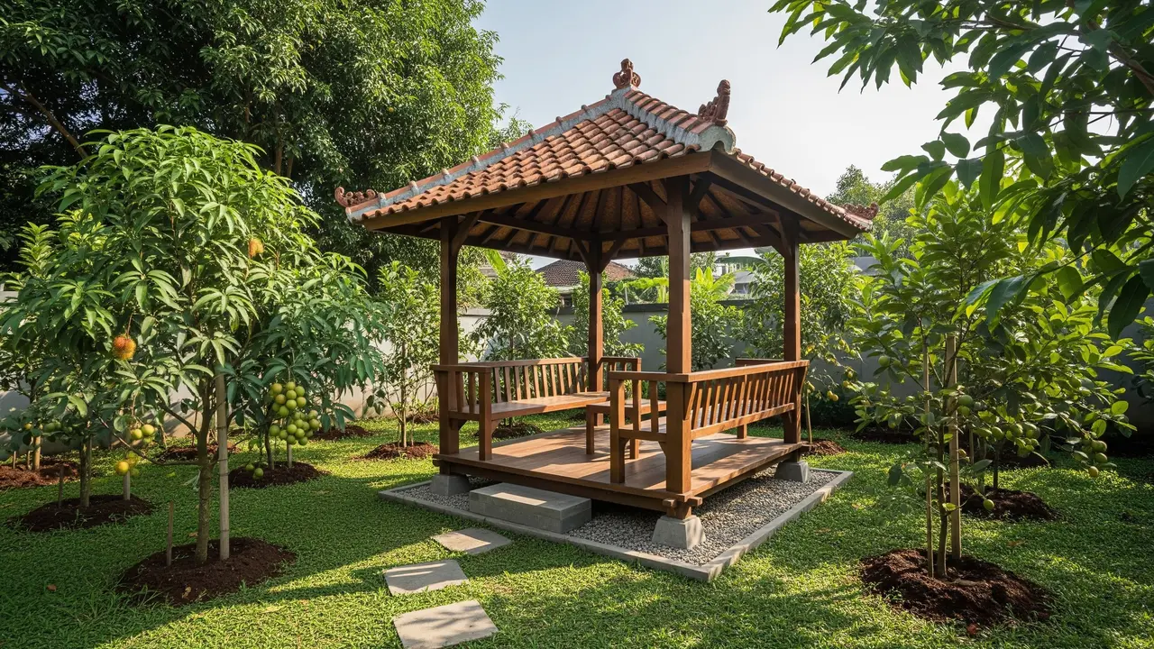 Model Gazebo Sederhana untuk Kebun Buah di Lahan Terbatas