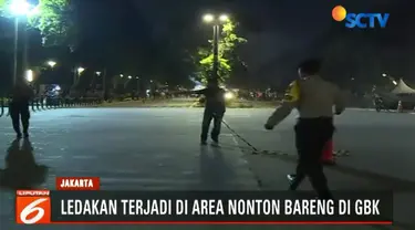 Menyusul terjadinya ledakan, sebagian peserta nobar debat di areal Parkir Timur Senayan memilih pulang lebih awal.