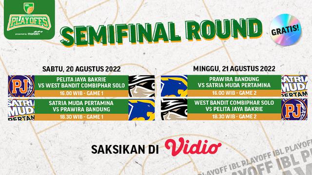 Link Live Streaming Semifinal IBL 2022 Mulai 20 - 21 Agustus 2022 di Vidio : 4 Tim Bersaing Ketat