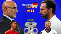 Final Euro 2024 - Spanyol Vs Inggris - Ilustrasi Duel (Bola.com/Adreanus Titus)