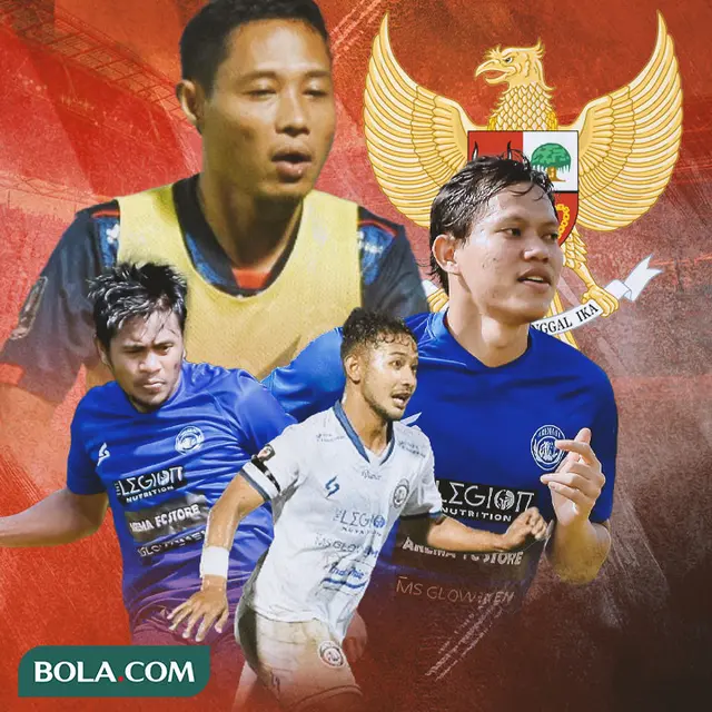 Timnas Indonesia - Evan Dimas, Adam Alis, Ilham Udin, Gian Zola dan Jersey Arema FC