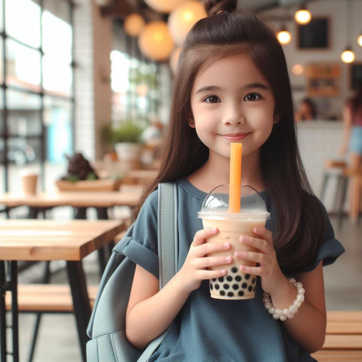 Ilustrasi Anak Minum Minuman Manis