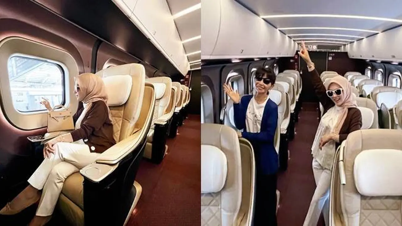 Sewa Satu Gerbong, Ini 6 Potret Syahrini Naik Kereta Shinkansen dengan Lega