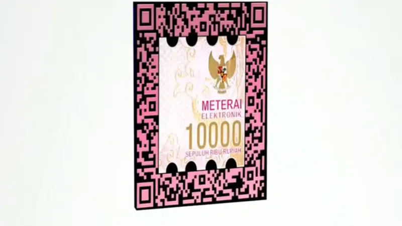 Meterai elektronik atau e-meterai senilai Rp 10.000.