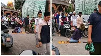 Viral seorang pria salat di tengah jalan saat Jumatan, aksi warga sekitar disorot. (Sumber: TikTok/@nabila09108)