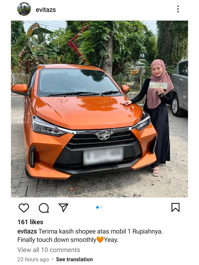 Senyum Merona, Wanita Asal Jakarta Beli Mobil Agya Seharga Rp1 dari Flash Sale Rp1 Shopee