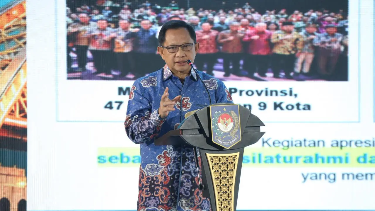 Mendagri saat Acara Apresiasi Pemerintah Daerah Berprestasi Tahun 2026 Batch II Regional Kalimantan