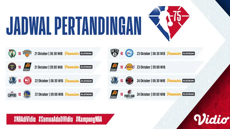 Link Live Streaming NBA 2021 2022 Regular Season Pekan Ini di