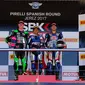 Pebalap Yamaha Motorxracing, Galang Hendra Pratama, mempersembahkan kemenangan World Supersport 300 (WSSP) yang berlangsung di Sirkuit Jerez untuk Indonesia. (dok. World SBK)