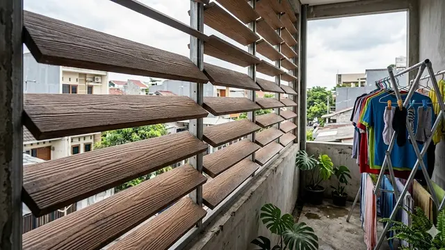 Desain Dinding Semi Terbuka untuk Tempat Jemur Sempit