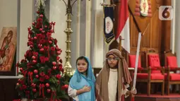 Pementasan drama tersebut untuk memeriahkan perayaan Natal sekaligus mengajarkan nilai religius dan rasa percaya diri pada anak. (Liputan6.com/Angga Yuniar)