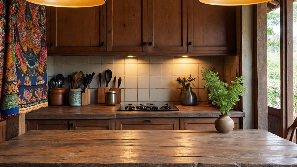 7 Model Dapur Rustic Sederhana dari Kayu Lokal di Rumah Kampung yang Menawan