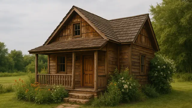 Gambar Rumah Papan Kayu yang Cantik dan Asri di Kampung