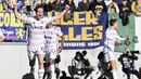 Pemain Juventus, Kenan Yildiz, melakukan selebrasi setelah mencetak gol ke gawang Frosinone pada laga lanjutan Liga Italia di Stadion Benito Stirpe, Sabtu (23/12/2023). Itu adalah gol perdana Yildiz bersama tim utama Juventus.  (LaPresse via AP/Alfredo Falcone)
