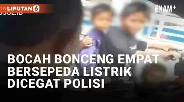 Media sosial dihebohkan dengan aksi bocah bonceng empat bersepeda listrik di jalanan Jakarta. Anggota polisi yang berpatroli pun mencegat bocah-bocah tersebut. Salah seorang anggota berupaya mengangkut mereka lantaran membahayakan lalu lintas.