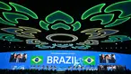 Momen ketika Brasil diumumkan sebagai tuan rumah Piala Dunia Wanita 2027 selama Kongres FIFA ke-74 di Bangkok pada 17 Mei 2024. (Manan Vatsyayana/AFP)