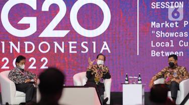 Presiden Direktur BCA Jahja Setiaatmadja saat pemaparan G20 Side Event Series di JCC, Jakarta, Rabu (16/02/2022).  G20 Side Event Series mengusung tema Managing Risk of the Exit Policy Dynamic Through More Diversified Currency to Support Global Trade and Investment. (Liputan6.com/HO/BCA)