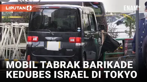 VIDEO: Barikade Dekat Kedutaan Besar Israel di Tokyo Ditabrak Pemobil