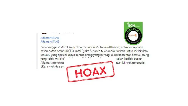 Cek Fakta ultah Alfamart