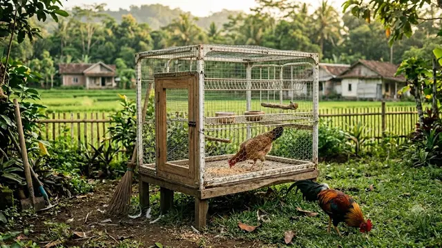 Ide Kandang Ayam Mini dari Kawat Ram Rak Piring Bekas