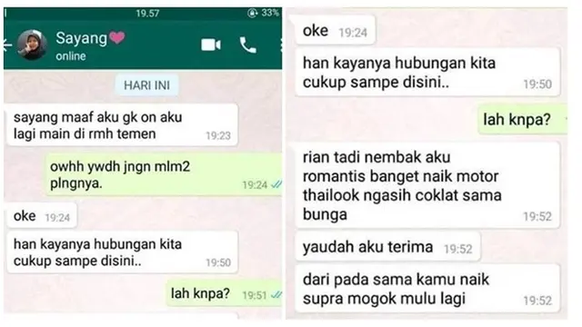 Chat minta putus