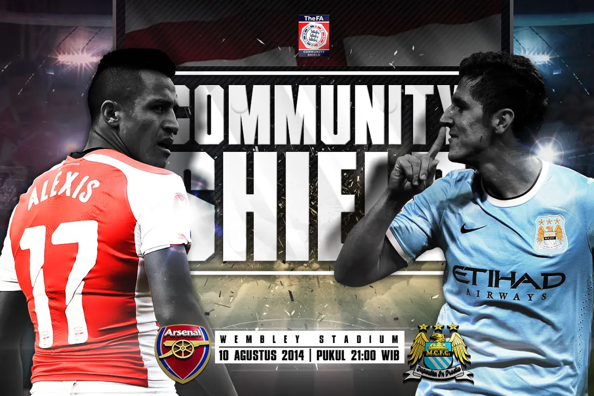 Community Shield, Arsenal vs Manchester City (Liputan6.com/Yoshiro)