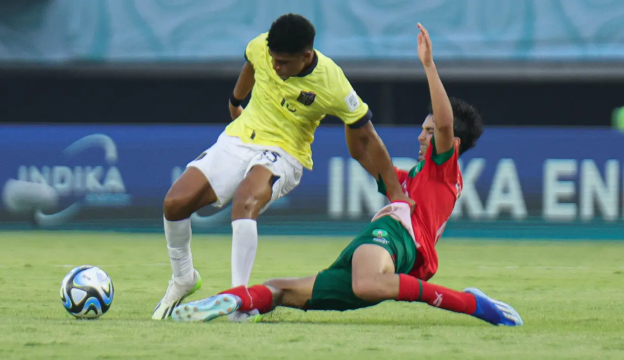Kemenangan Ekuador U-17 berawal dari hukuman penalti akibat pelanggaran yang dilakukan pemain Maroko. (Doc. LOC WCU17/NFL)