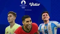 Olimpide 2024 - Fermin Lopez, Achraf Hakimi, Julian Alvarez (Bola.com/Adreanus Titus)