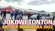 Presiden Joko Widodo dan Ibu Negara Iriana Jokowi tiba di sirkuit Mandalika hari Minggu (20/3). Ia akan saksikan langsung ajang MotoGP Mandalika 2022 dan akan serahkan trofi pada pemenang.