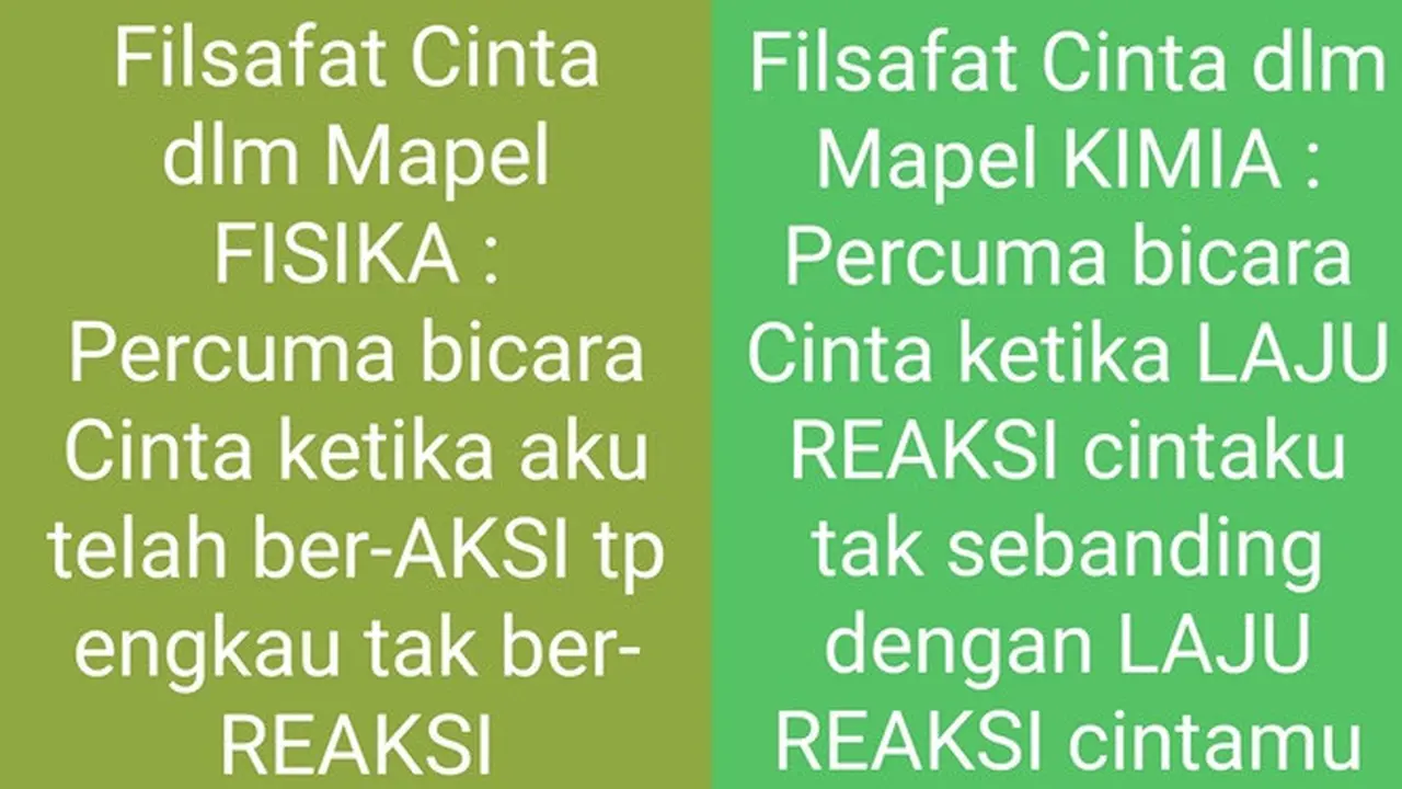 6 Status WhatsApp Tentang Filsafat Cinta dalam Mata Pelajaran Ini Kocak