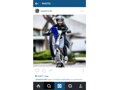 Inilah aksi Valentino Rossi dengan motor trail di MotoRanch lewat akun Instagram