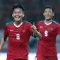 Pemain tengah Timnas Indonesia U-19, Witan Sulaiman merayakan gol ke gawang Thailand U-19 (Liputan6.com/Helmi Fithriansyah)