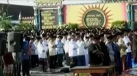 Ribuan jemaah Tarekat Shiddiqiyyah, di Kecamatan Ploso, Jombang, Jawa Timur, gelar Idul Adha pada Selasa 13 September 2016.