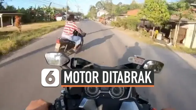 VIDEO: Belok Mendadak, Emak-Emak dan Bayi Ditabrak Motor