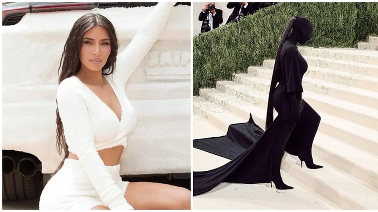 6 Potret Kim Kardashian Pakai Outfit hingga Tutupi Wajah, Tak Hanya di Met Gala