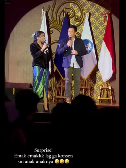 "Surprise! Emak emakkk langsung ga konsen sama anak-anaknya,"  tulisnya dalam video. [Instagram/meisya__siregar]