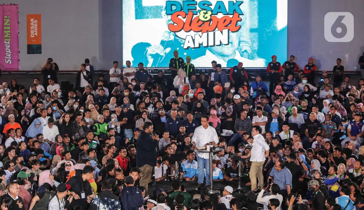Ribuan orang memadati Hall A JIExpo. Anies tiba disambut teriakan "Anies Presiden! Anies Presiden 2024!". (Liputan6.com/Angga Yuniar)
