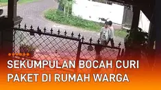 Aksi tidak terpuji ditunjukkan oleh ketiga bocah saat mencuri paket di sebuah rumah mengundang perhatian.