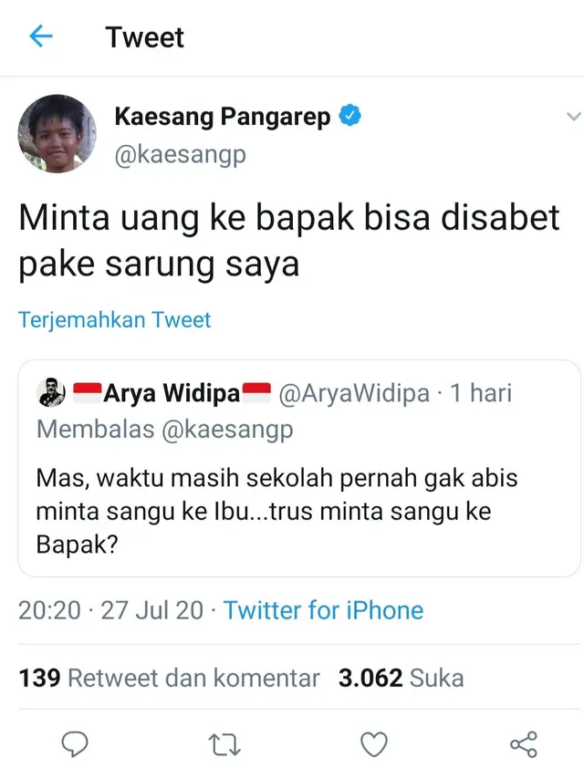 Unggahan Kaesang Pangarep. (Foto: Instagram @kaesangp)
