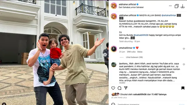 Aldi Taher Bersyukur, Rumah hingga Semua Perabotan Full Endorse dan Pemberian Hadiah dari Para Sahabat Artis. (instagram.com/alditaher.official)