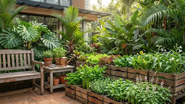 Kebun Sayur dan Herbal untuk Area Teras