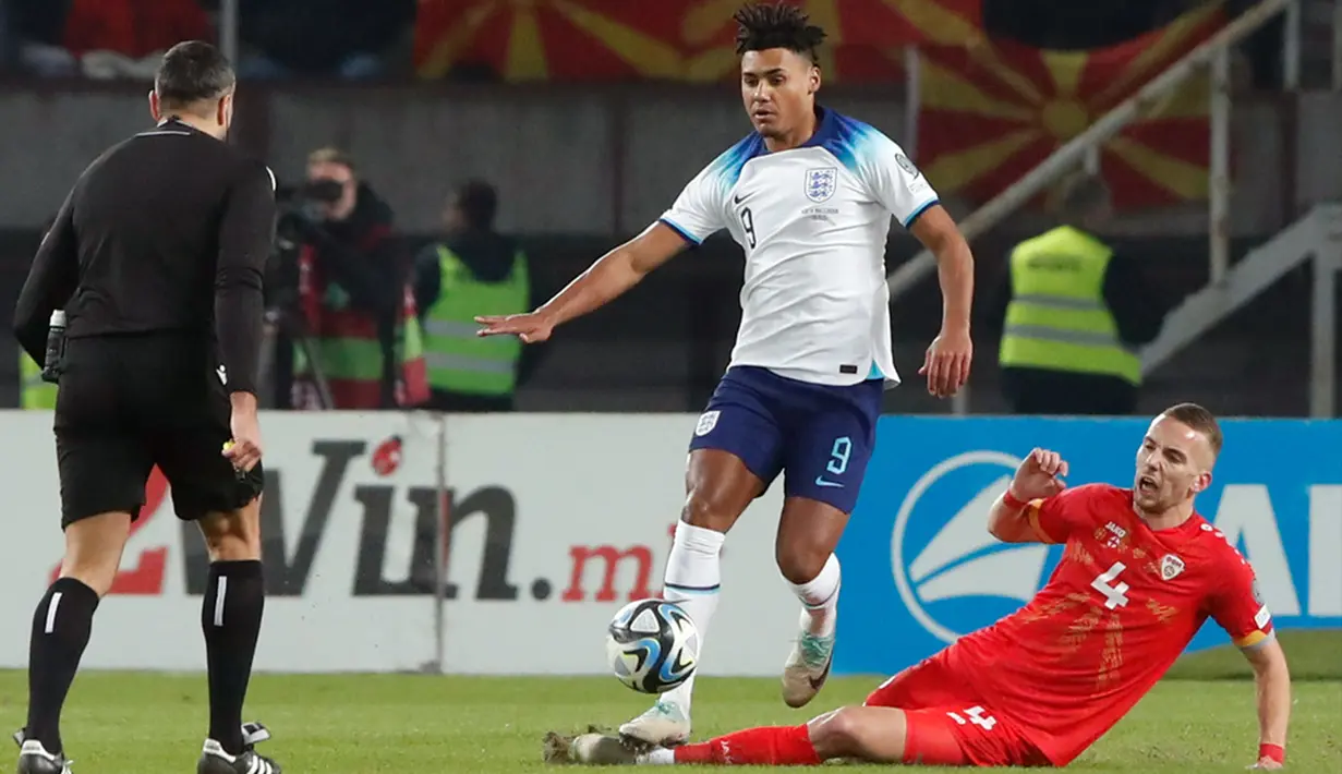 Makedonia Utara pun bermain cukup baik. (AP Photo/Boris Grdanoski)