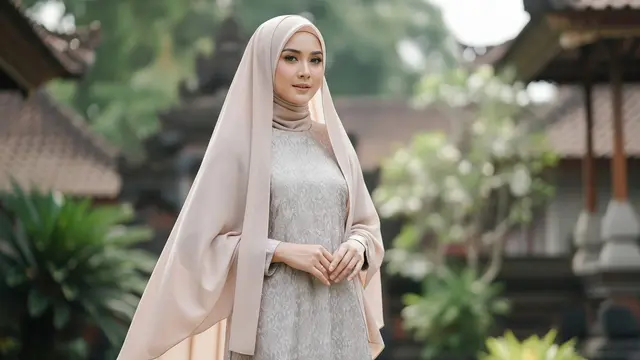 Model Gamis Brokat Klasik dengan Potongan Modern Minimalis
