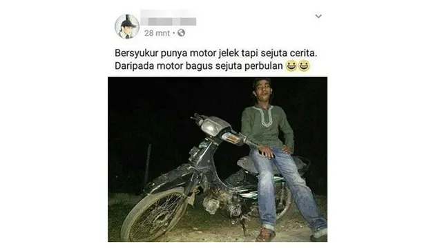 Status Lucu Anak Motor di Media Sosial Ini Bikin Mikir Keras