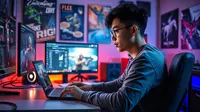 cara mendownload game di laptop ©Ilustrasi dibuat AI