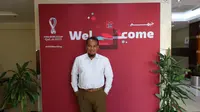 Saprudin Bustomi ketika berbincang dengan Bola.com hari Senin (21/11/2022). (Bola.com/Ade Yusuf Satria)